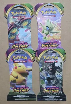 Pokemon VIVID VOLTAGE Sealed Booster Packs x4 Complete Art Set - Image 1
