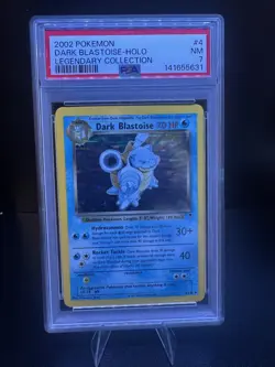 2002 POKEMON LEGENDARY COLLECTION DARK BLASTOISE HOLO RARE #4/110 PSA 7 - Image 1
