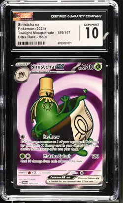 SINISTCHA EX 189/167 - POKEMON TCG ULTRA RARE HOLO TWILIGHT MASQUERA 2024 CGC 10 - Image 1
