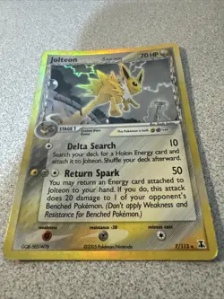 POKEMON JOLTEON DELTA 7/113 EX DELTA SPECIES HOLO RARE VINTAGE ELECTRIC STEEL - Image 2