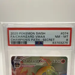 2020 POKEMON SWORD & SHIELD CHAMP'S PATH SECRET FULL ART/CHARIZARD VMAX PSA 8 - Image 2