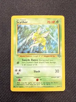 Jungle Pokemon TCG Scyther 10/64 Rare Holo MP - Image 1