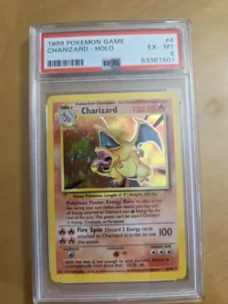Pokemon Base Set Unlimited Charizard Holo 4/102 PSA 6 Ex-Mint TCG - Image 1