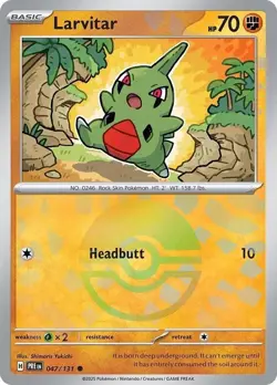 Larvitar (Poke Ball Pattern) 047/131 - HOLO - Pokemon Prismatic Evolutions NM - Image 1