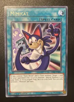 Yugioh Mimicat LED2-EN051 Rare 1st Edition - Mint! - Image 1
