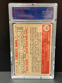 1952 Topps Rare HIGH NUMBER Set Break 332 TONY BARTIROME PSA 2 Pitsburgh Pirates - Image 2