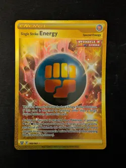 Pokemon TCG Single Strike Energy 183/163 Secret Rare Battle Styles Light Played - Image 1