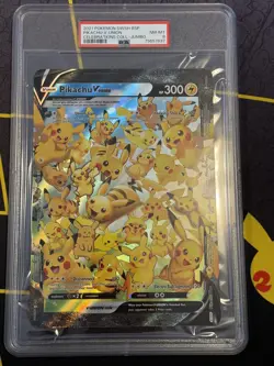 2021 POKEMON SWSH PROMO CELEBRATIONS COLLECTION-JUMBO PIKACHU V-UNION PSA 8 - Image 1