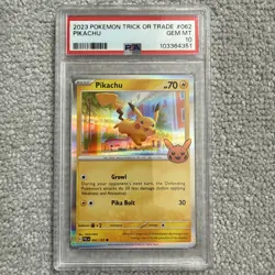 2023 POKEMON TRICK OR TRADE PIKACHU #062 PSA 10 STAMPED HOLO GEM MINT - Image 1