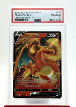 2023 Pokemon SWSH Crown Zenith Charizard V Holo #018/159 PSA 10 - Image 1