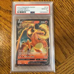 2023 Pokemon Charizard V #018/159 Holo Crown Zenith PSA 10 MINT - Image 1