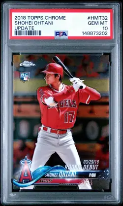 2018 Topps Chrome Update SHOHEI OHTANI Rookie RC LA Angels #HMT32 PSA 10 - Image 1