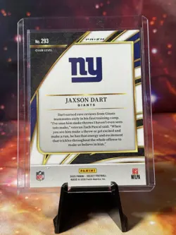 2025 Panini Select Jaxson Dart #293 Club Level Black and Red Prizm Shock RC - Image 2