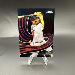 2024 Topps Chrome Strokes S-12 Ronald Acuna Jr. Black Refractor /10 - Image 1