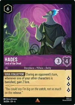 4x Hades - Lord of the Dead - 36/204 - Rare NM-Mint Disney Lorcana: Azurite Sea - Image 1