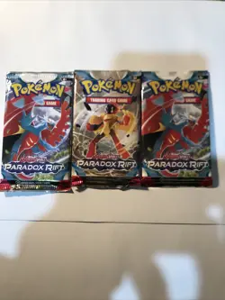 Pokemon Trading Card Games: Scarlet & Violet Paradox Rift. 3 X Booster Packs New - Image 1