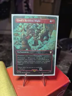 Gimli's Reckless Might (Borderless) (Surge Foil) UB: Lord of the Rings NM - Image 1