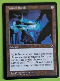 MTG CURSED SCROLL x1, Tempest. Moderately Played. PRE MODERN, Reserved List - Image 1