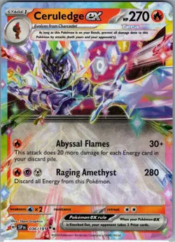 Ceruledge ex 036/191 SV08: Surging Sparks - Pokemon Card - NM - Image 1