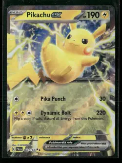 Pikachu ex 063/193 Double Rare Paldea Evolved Pokemon Holo Near Mint - Image 1