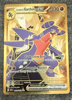 Pokemon Cynthia's Garchomp EX 241/182 Hyper Rare Holo SV10 Destined Rivals - Image 1