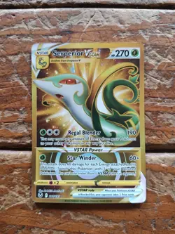 Pokemon TCG Serperior VSTAR 210/195 Silver Tempest Gold Secret Rare NM - Image 1
