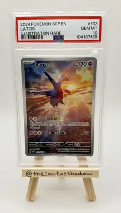 PSA 10 - Pokemon Surging Sparks Latios Illustration Art Rare 203/191 Sv08: Holo - Image 1
