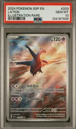 PSA 10 - Pokemon Surging Sparks Latios Illustration Art Rare 203/191 Sv08: Holo - Image 3