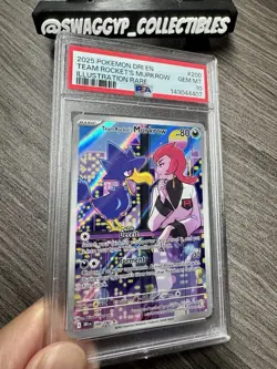 ◓Team Rocket's Murkrow 200/182 Destined Rivals-Pokemon Illustration Rare PSA 10◓ - Image 3