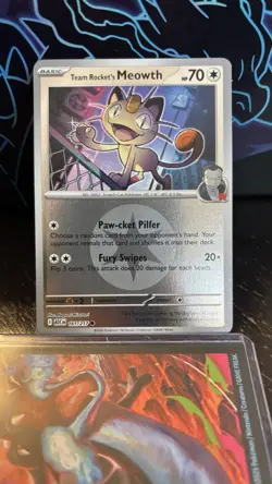 Pokemon - Team Rocket's Meowth 161/217 Energy Reverse Holo NM Ascended Heroes - Image 1