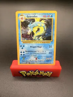 Pokemon TCG Gyarados Base Set 6/102 Holo Unlimited Holo Rare HP Damaged - Image 1
