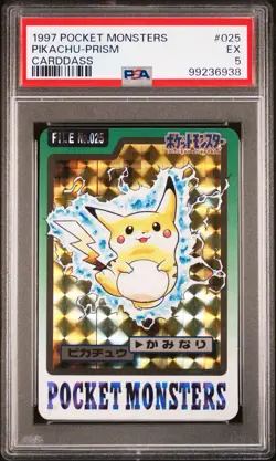1997 POCKET MONSTERS CARDDASS #025 PIKACHU-PRISM PSA 5 Pokemon Slab - Image 1