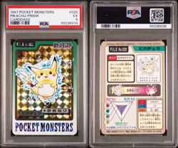 1997 POCKET MONSTERS CARDDASS #025 PIKACHU-PRISM PSA 5 Pokemon Slab - Image 3