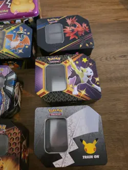 15 * Empty Pokemon TCG Tins in lunchbox tins pikachu, charizard - Image 3
