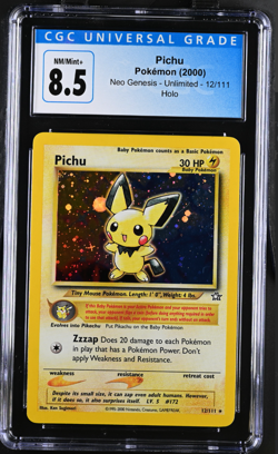 CGC 8.5 NM/Mint+ Pichu 12/111 Holo 2000 Pokemon Neo Genesis Unlimited - Image 1