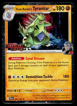 Team Rocket's Tyranitar (Prerelease) 096/182 Cosmo Holo Pokemon Near Mint - Image 1