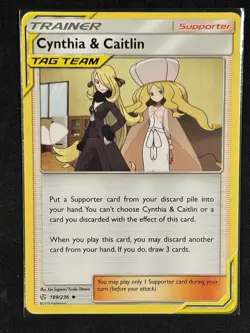 Pokemon - Cynthia & Caitlin 189/236 - Cosmic Eclipse Non Holo - NM - Image 1