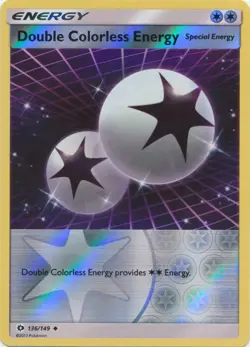 Double Colorless Energy - 2017 Pokemon Sun & Moon Reverse Holo #136/149 - NM - Image 1