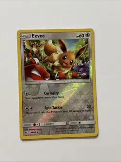 Eevee Rev Reverse Holo SM Hidden Fates Pokemon NM 48/68 Sun & Moon - Image 1