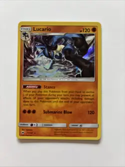 Lucario Holo SM Burning Shadows Pokemon NM 71/147 Sun & Moon - Image 2