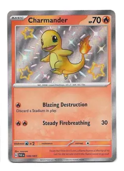 Charmander 109/091 SV: Paldean Fates Holo Pokemon TCG - NM - Image 1