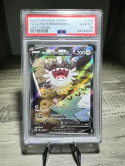 Galarian Perrserker V PSA 10 Lost Origin Pokemon Sword & Shield Gem Mint - Image 1