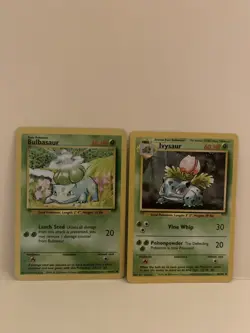 Bulbasaur 44/102 & Ivysaur 30/102 Pokemon Base Set. LP+ Vintage 1999 - Image 1