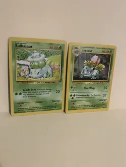 Bulbasaur 44/102 & Ivysaur 30/102 Pokemon Base Set. LP+ Vintage 1999 - Image 2