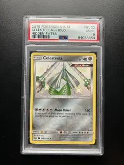 2019 Pokemon Sun & Moon, Celesteela, Holo, Hidden Fates, #SV32, PSA 9 - Image 1
