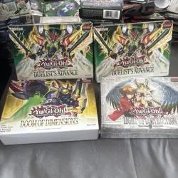 Yugioh Bundle Light of Destruction, Duelists Advance, Doom of dimensions Lot of4 - Image 1