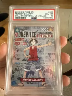 2026 ONE PIECE PROMOS COLLEGE BASKETBALL : US VOYAGE MONKEY D. LUFFY PSA 10 - Image 3