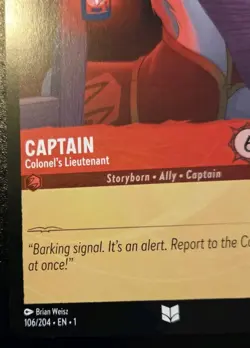 Captain - Colonel's Lieutenant 106/204 Uncommon The First Chapter Disney Lorcana - Image 4