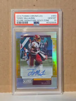 2019 Chronicles Score Signature Gold Zone /50 Terry McLaurin Rookie Auto PSA 10 - Image 1