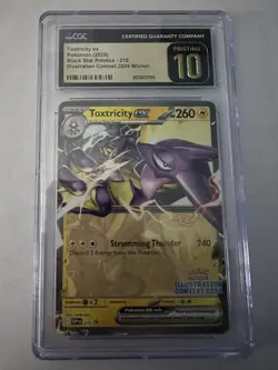 POKEMON CGC PRISTINE 10 TOXTRICITY EX #215 ILLUSTRATION CONTEST WINNER 2024 - Image 1
